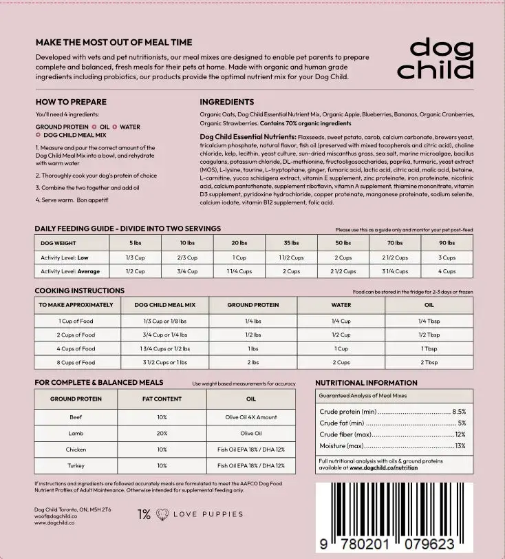 Oats & Berries Trial Size Bag Meal Mix for Dogs - Image 3